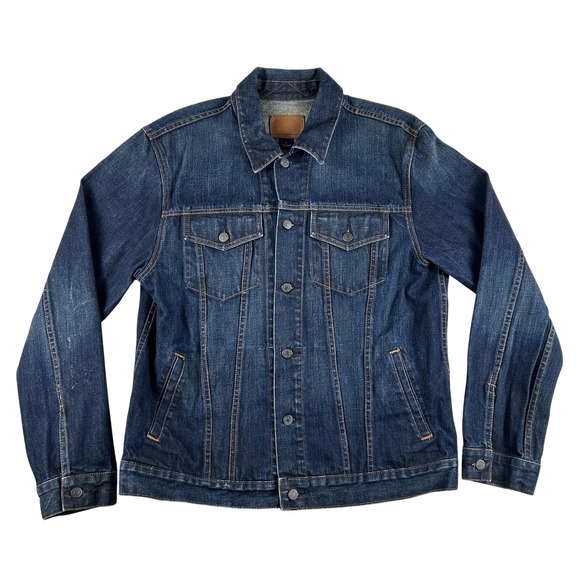 GAP Other - Vintage Gap Denim Jacket Mens Large Trucker Button Front Dark Indigo Unlined Y2K